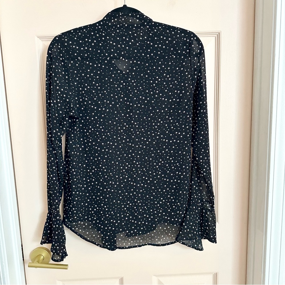 Black star print bongo button up - image 5